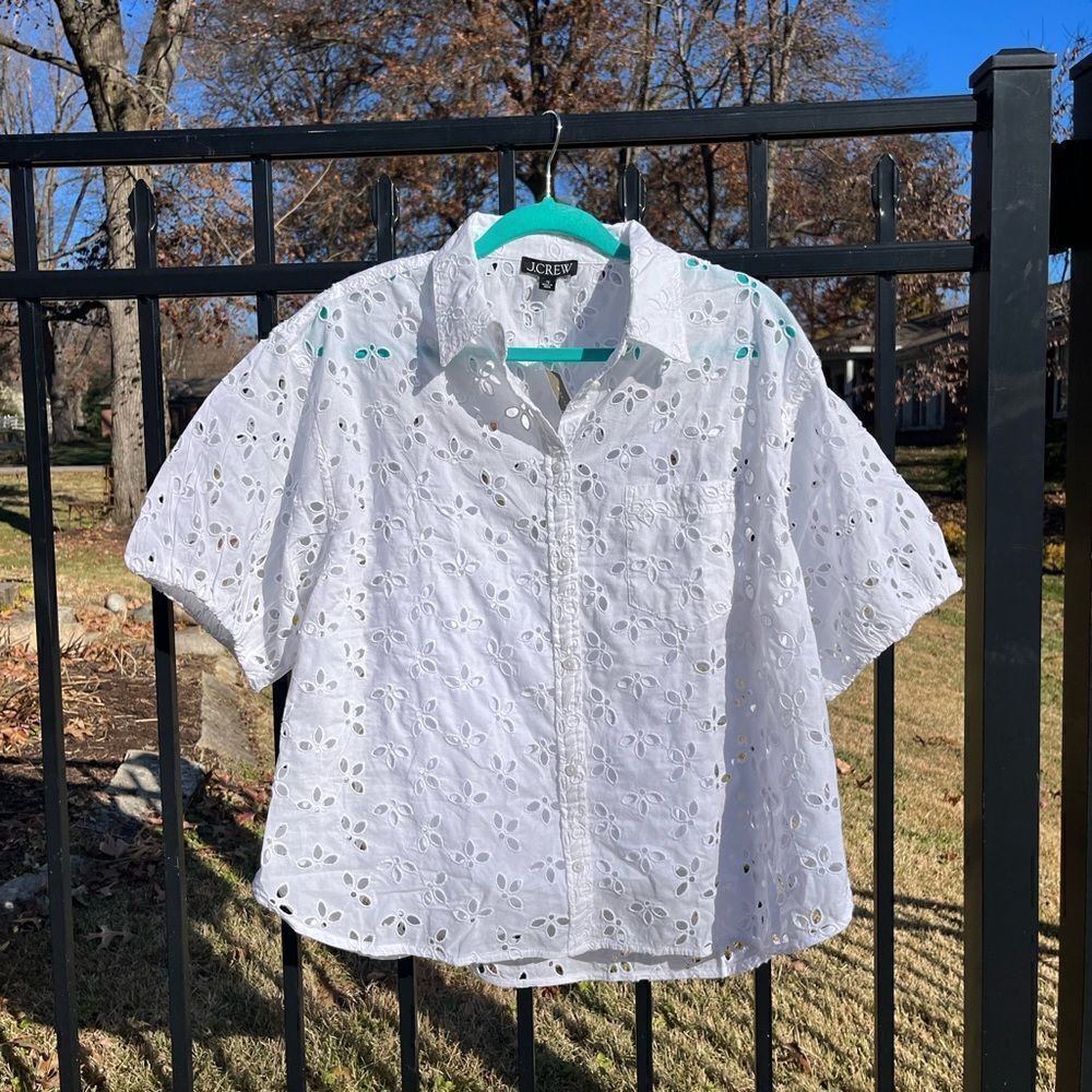 J Crew Spring Garden Eyelet Top NWT - Picture 11 of 11